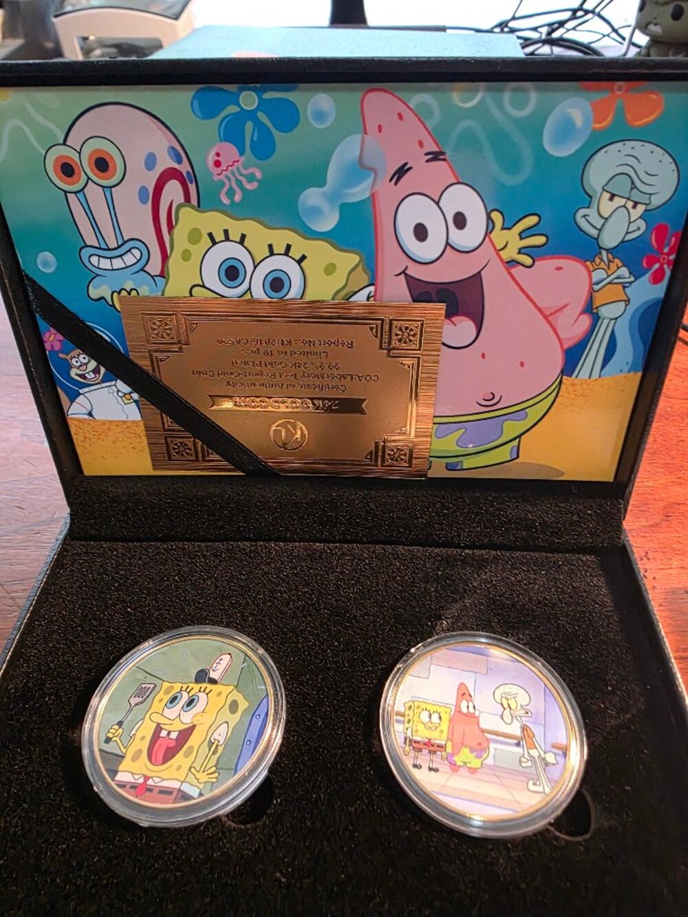 4 COINS OF SPONGEBOB SQURE PANTS COLLECTORS COINS